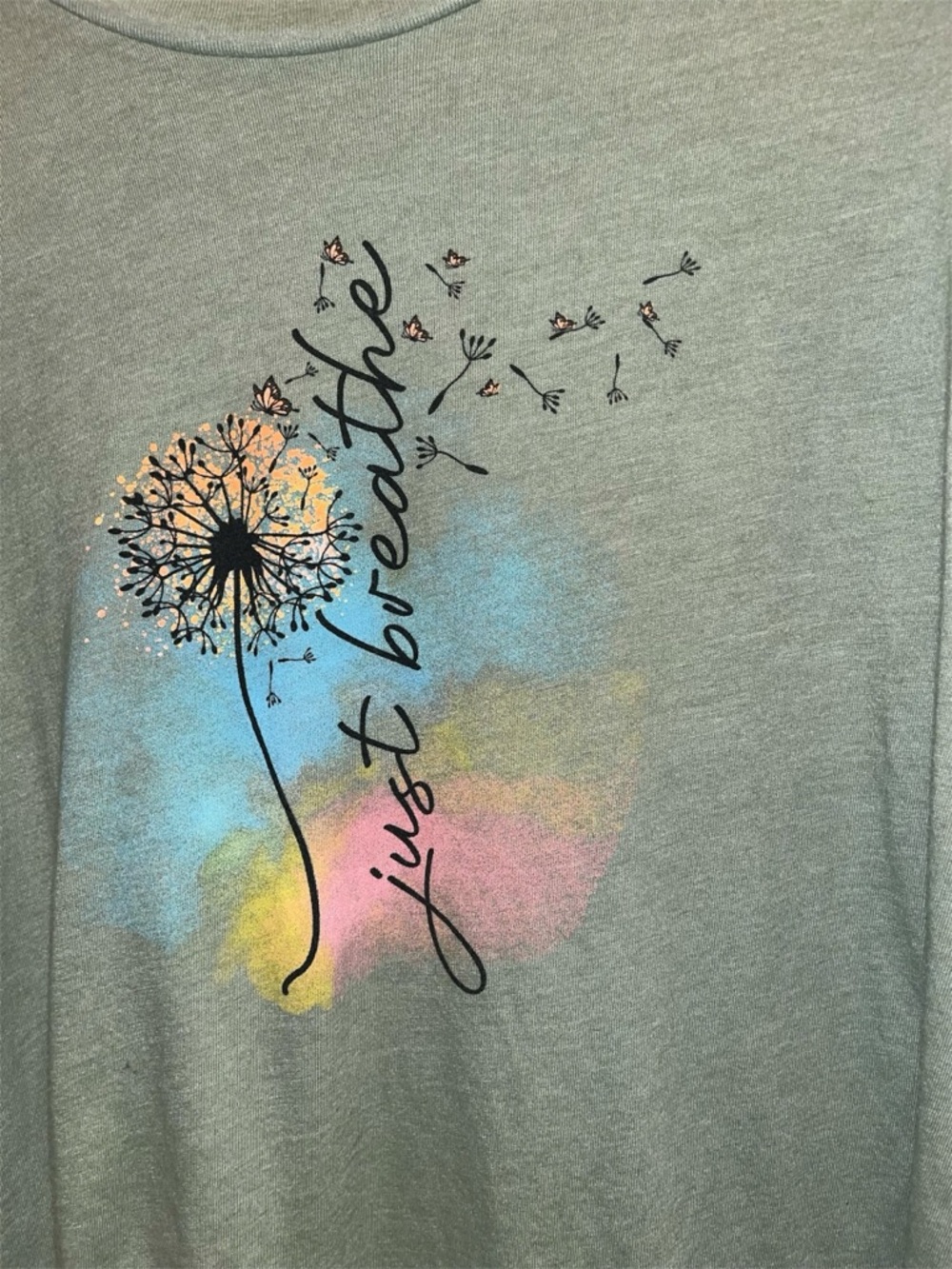 4X Love in Faith Mint Green Long Sleeve Graphic Top - Picture 3 of 5